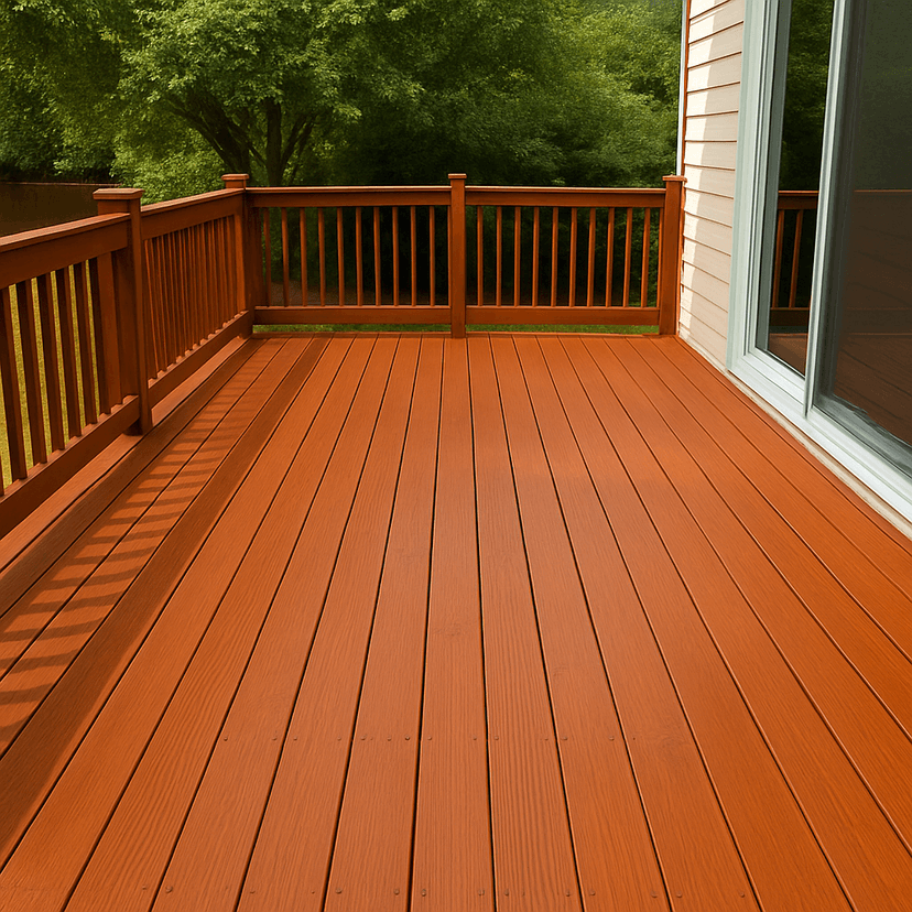 Deck staining project completion