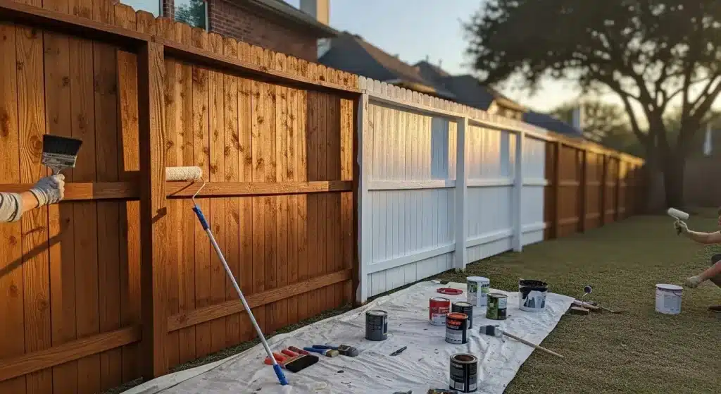 fence staining and painting in round rock tx